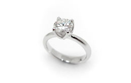 Recycled white gold diamond solitaire engagement ring