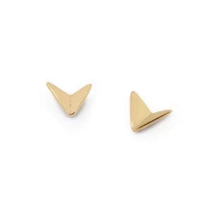 Geometric yellow gold stud earrings