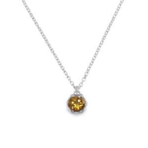 Citrine hexagon necklace in sterling silver