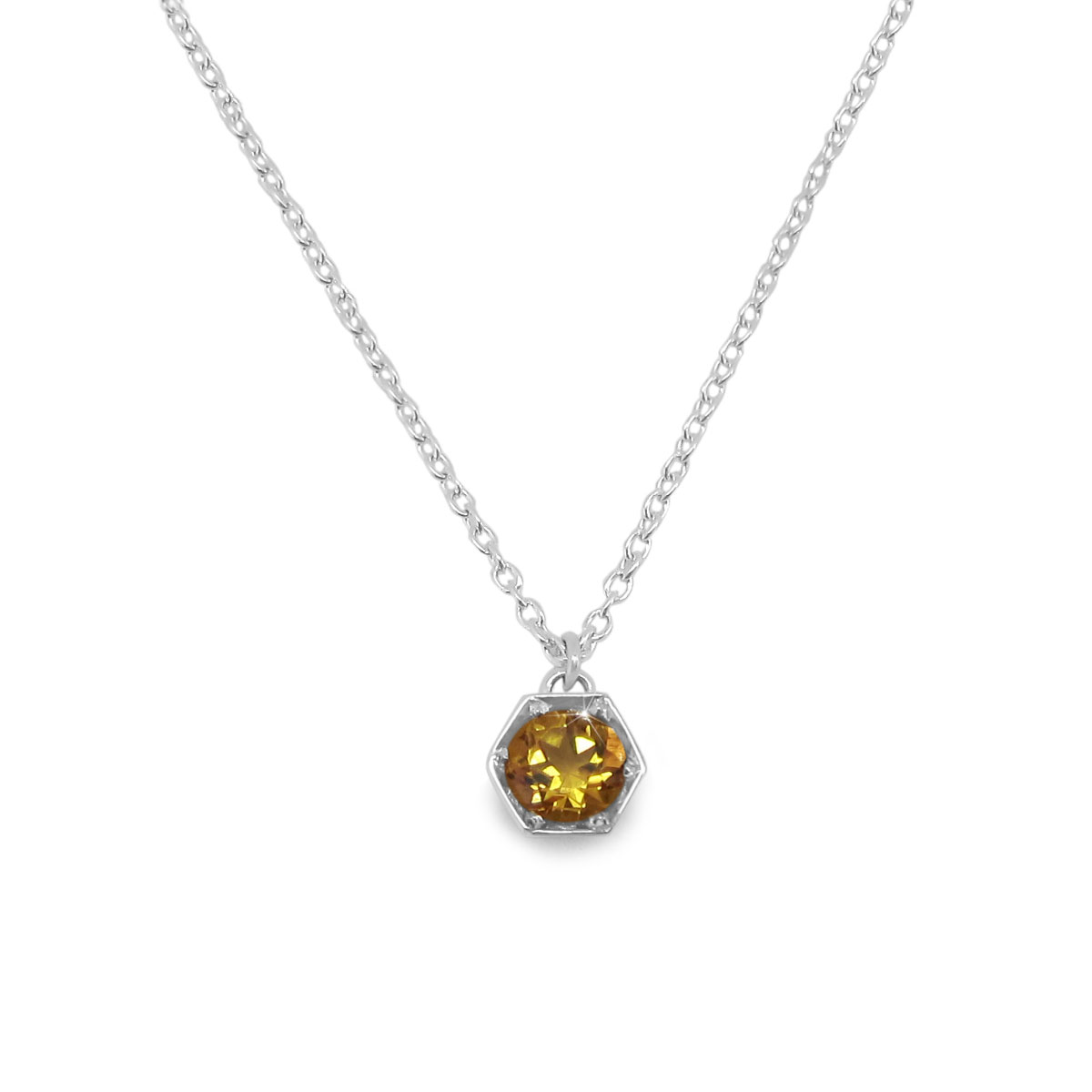 Citrine hexagon necklace | Fairina Cheng Jewellery