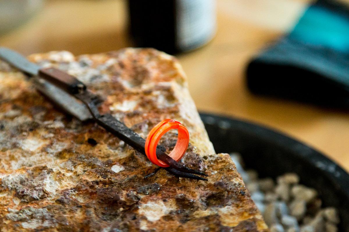 Red hot soldered ring