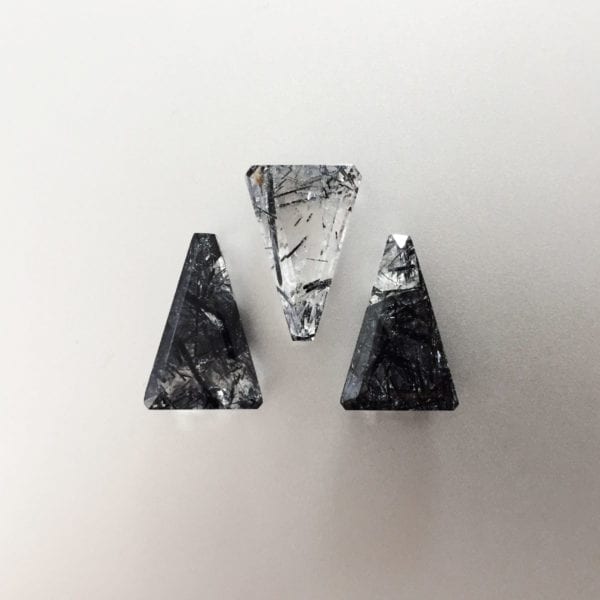 Trapezium tourmalinated quartz for statement earrings, pendants and other bespoke jewellery designs