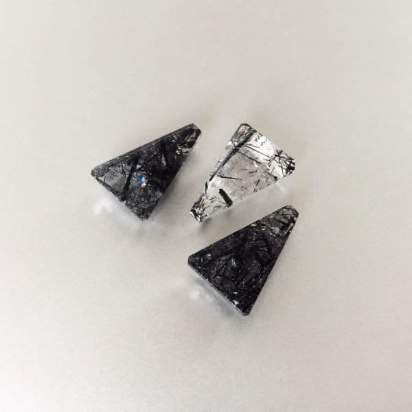 Unique gemstones for custom jewellery designs - Trapezium tourmalinated quartz