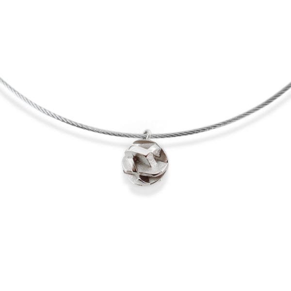 Sterling silver choker necklace on stainless steel cable