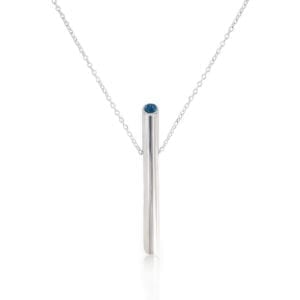 London blue topaz Angle necklace in sterling silver