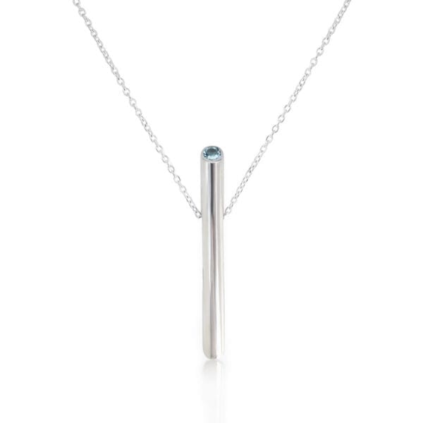 Light blue topaz Angle necklace in sterling silver
