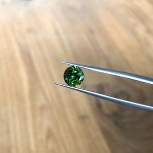 Round bottle green and teal green tourmaline for custom ring design