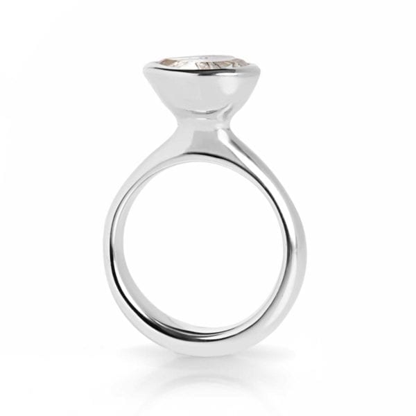 Freefom gemstone cocktail ring, side view