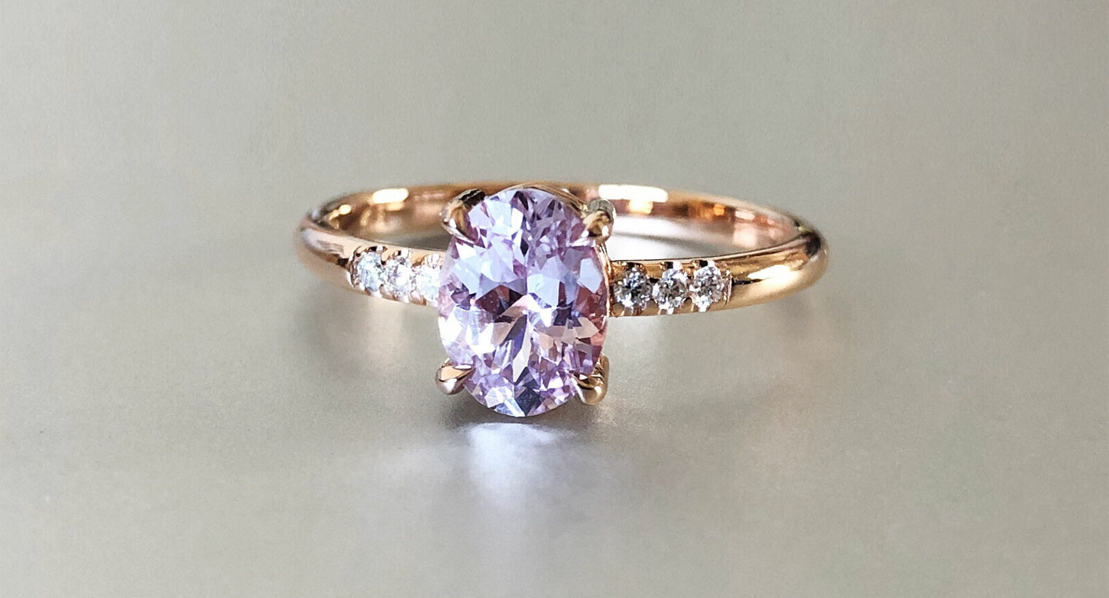 Pink sapphire rose-gold ring