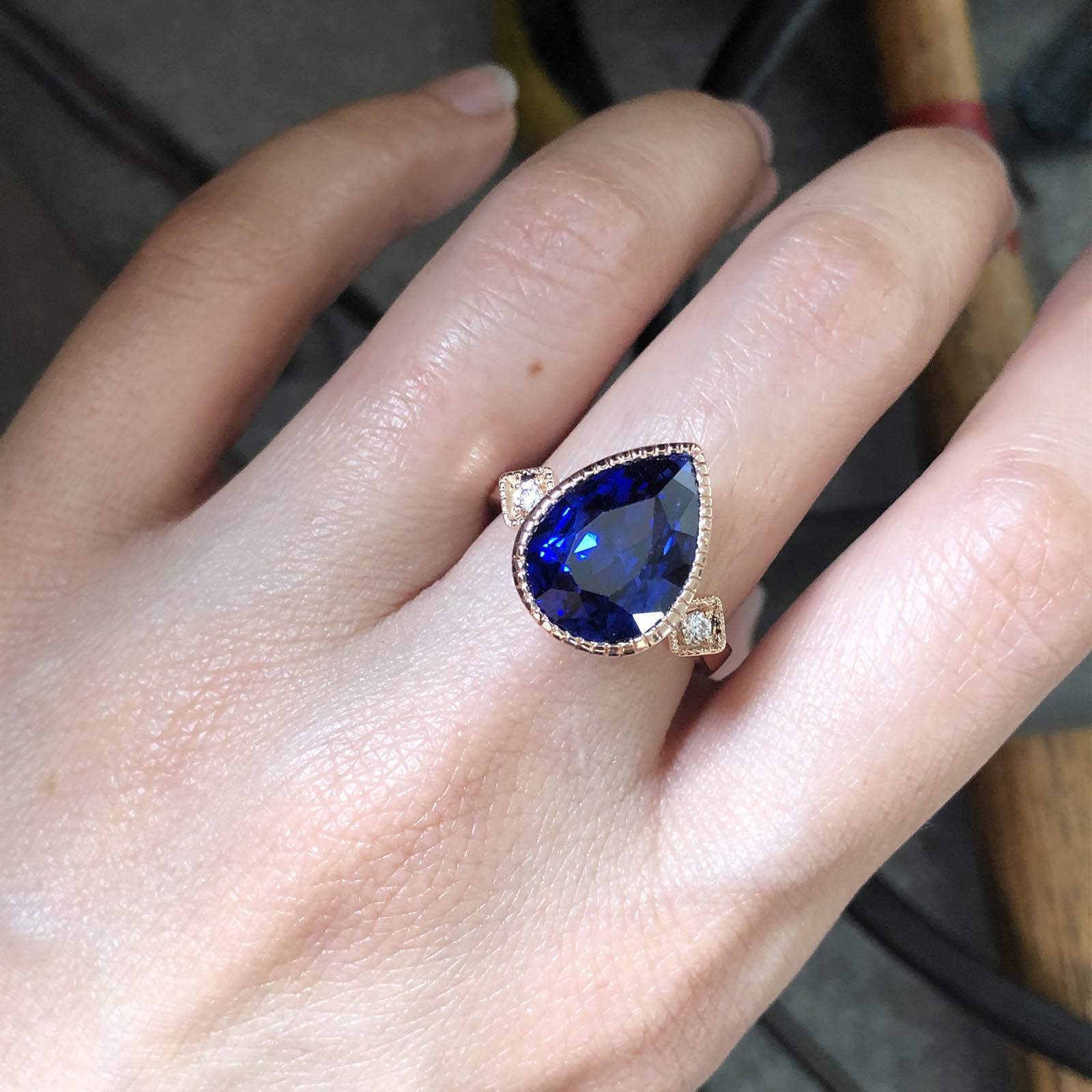 Synthetic-sapphire-ring
