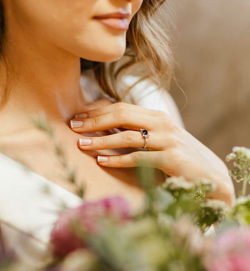 Ingrid wearing engagement and wedding rings