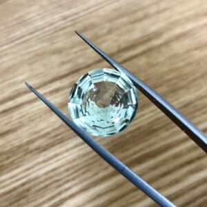 Round special cut green quartz gemstone