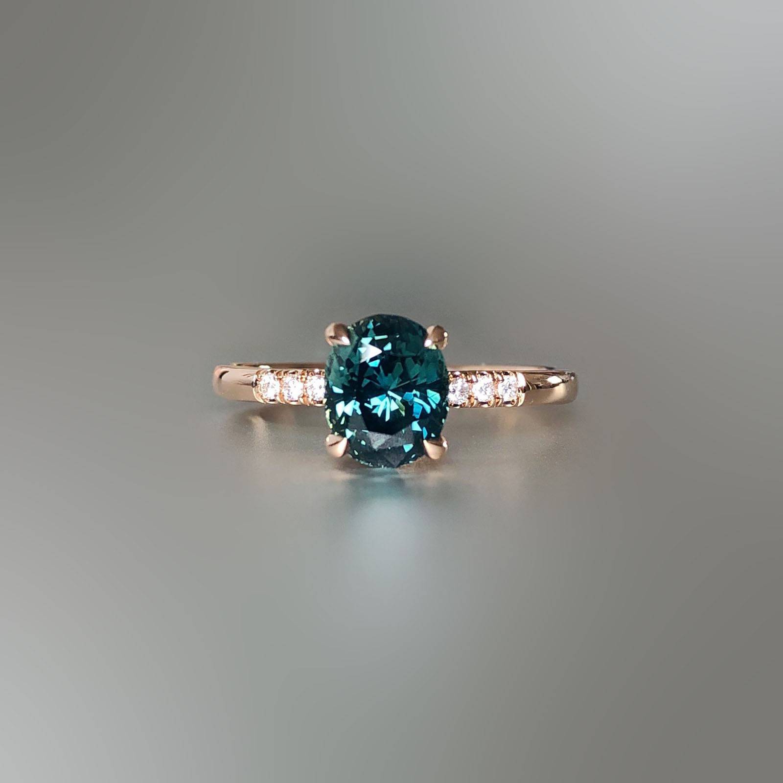 Rose gold, Australian sapphire and diamond ring