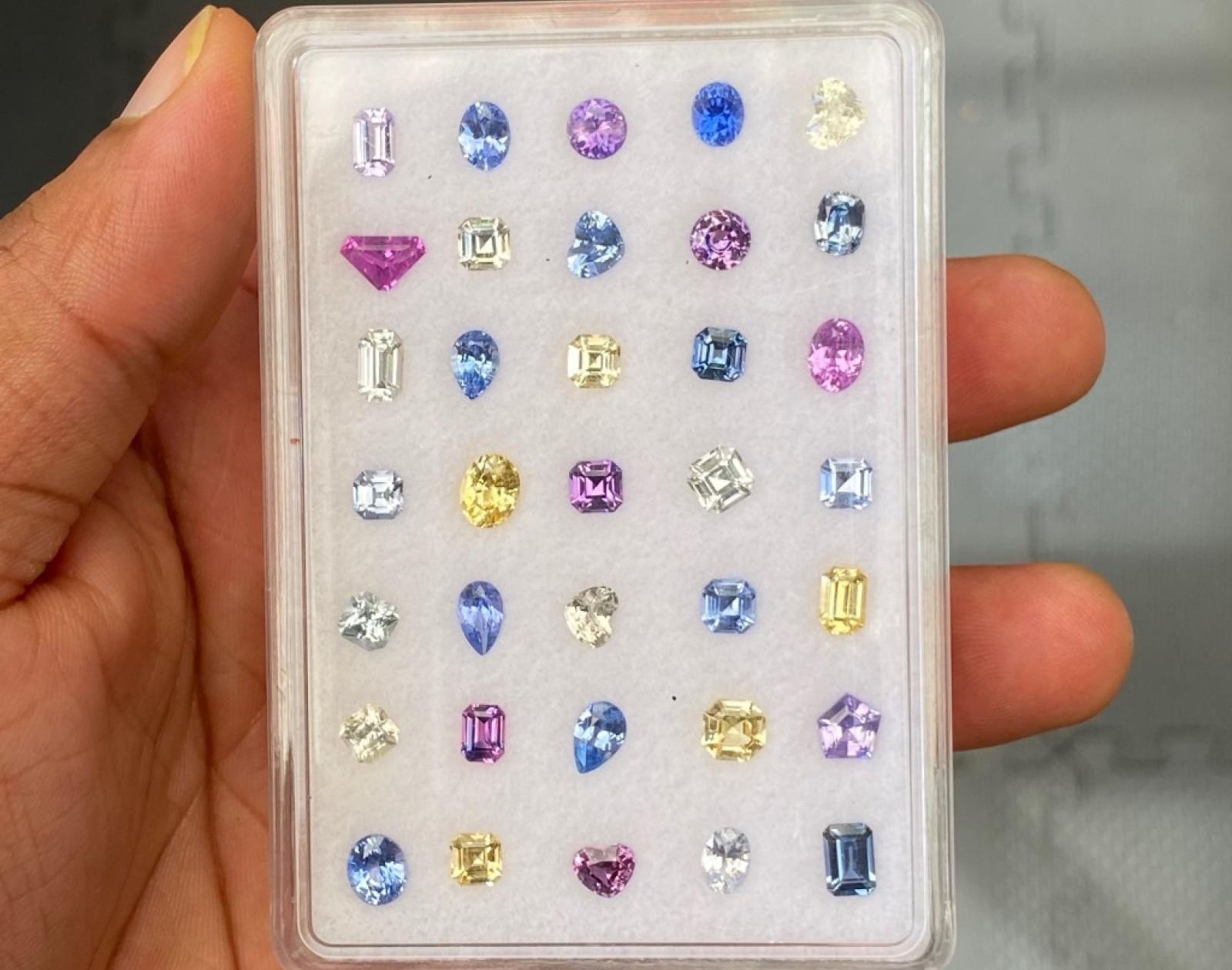sapphires displayed