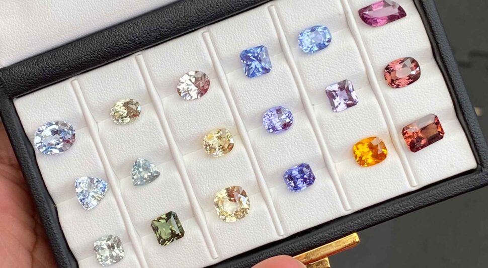 Multicoloured sapphire gemstones