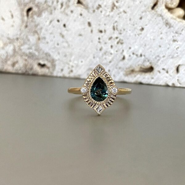 Australian gold and Australian sapphire ethically made ring