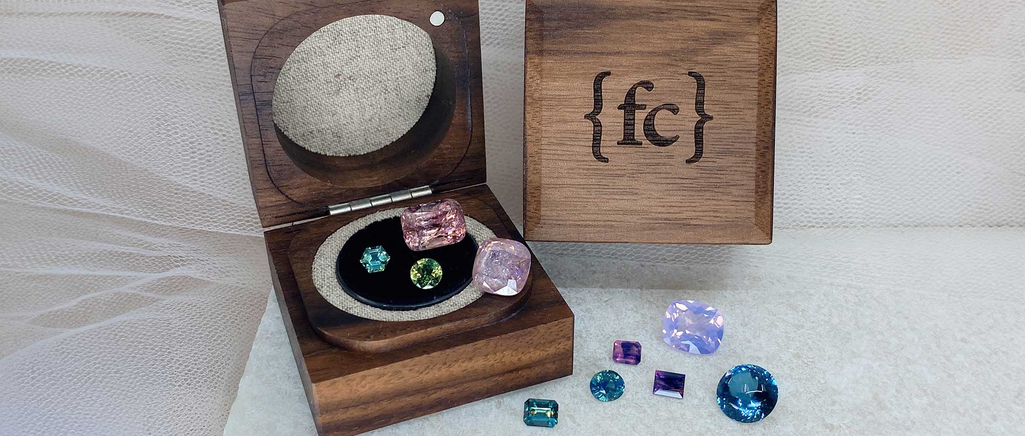 Gemstone gifts with sustainable wooden jewellery boxes