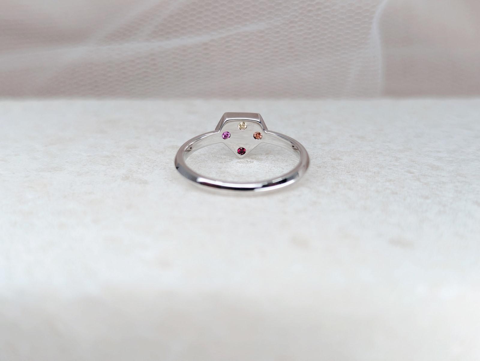 salt and pepper diamond engagement ring backside
